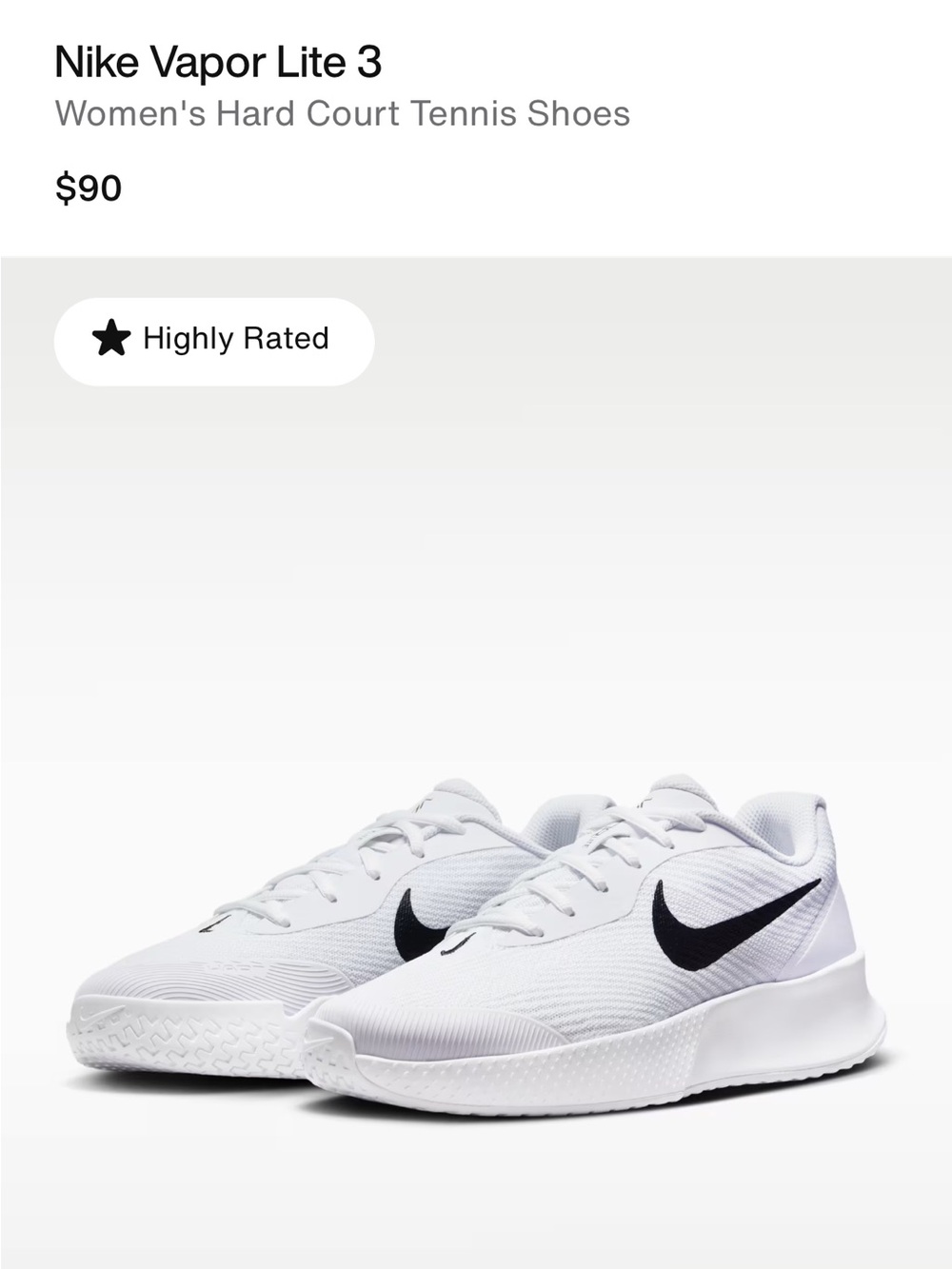 Nike Vapor Lite 3
Women's Hard Court Tennis Shoes